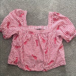 Vineyard Vines Red and White Gingham Top